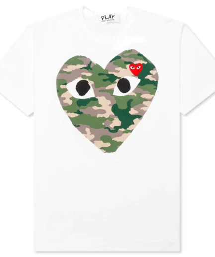 Comme Des Garcons Heart Camo Pattern Tshirt